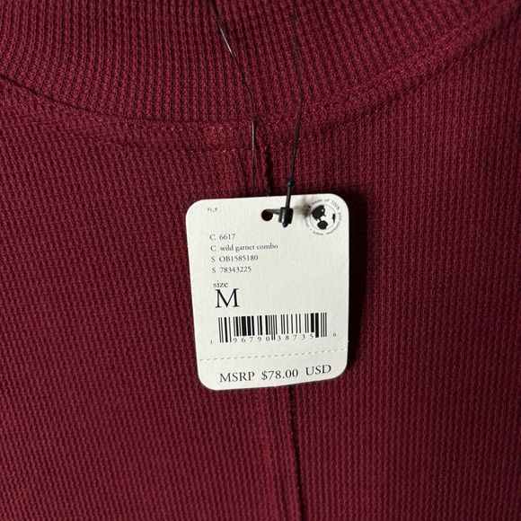 NWT Free People Gorgeous Thermal Cuff Long Sleeve Top - Picture 8 of 9